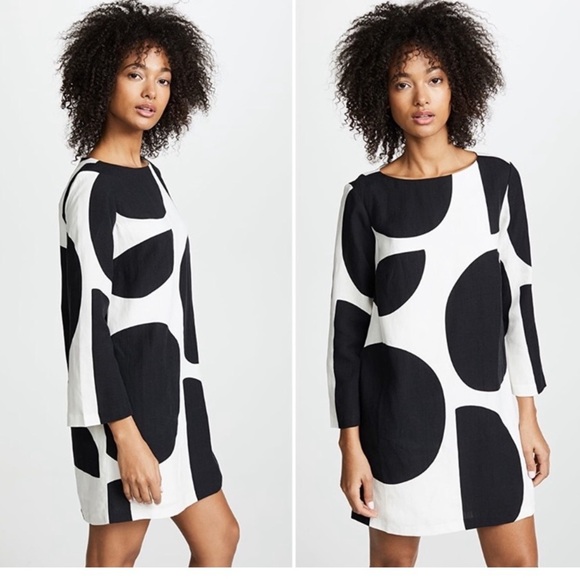 Mara Hoffman Billie Mini Dress Tondo Black and White Dot Linen Blend - Picture 10 of 16